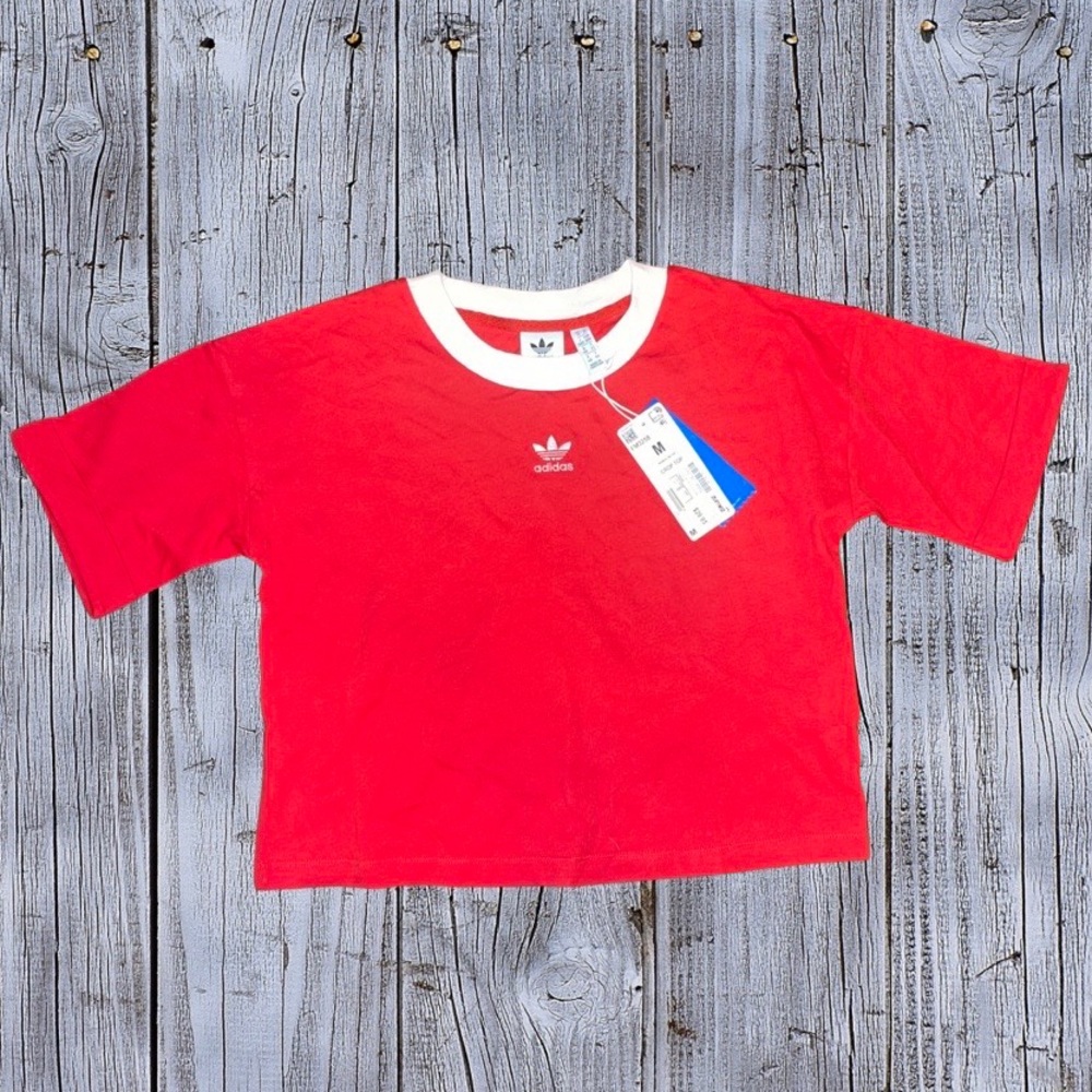 Red Adidas Crop-Top Tee